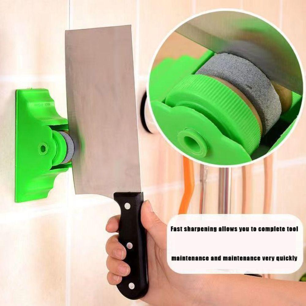 Base Kitchen Sharpening Tool Portable Self-adhesive Sharpening Stone ABS and Grinding Wheel Save Labour Kitchenware Sharpener