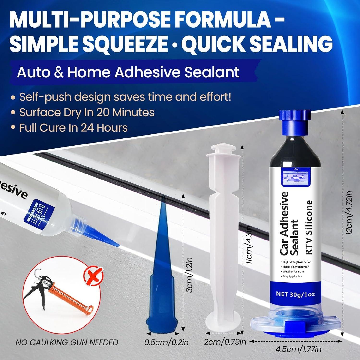 Sealant RTV    Sealant – -Purpose Caulk for , Kitchen, Window, Bathroom, Door – High Strength, Anti-Shrink & Crack (Clear, 30g/1oz)