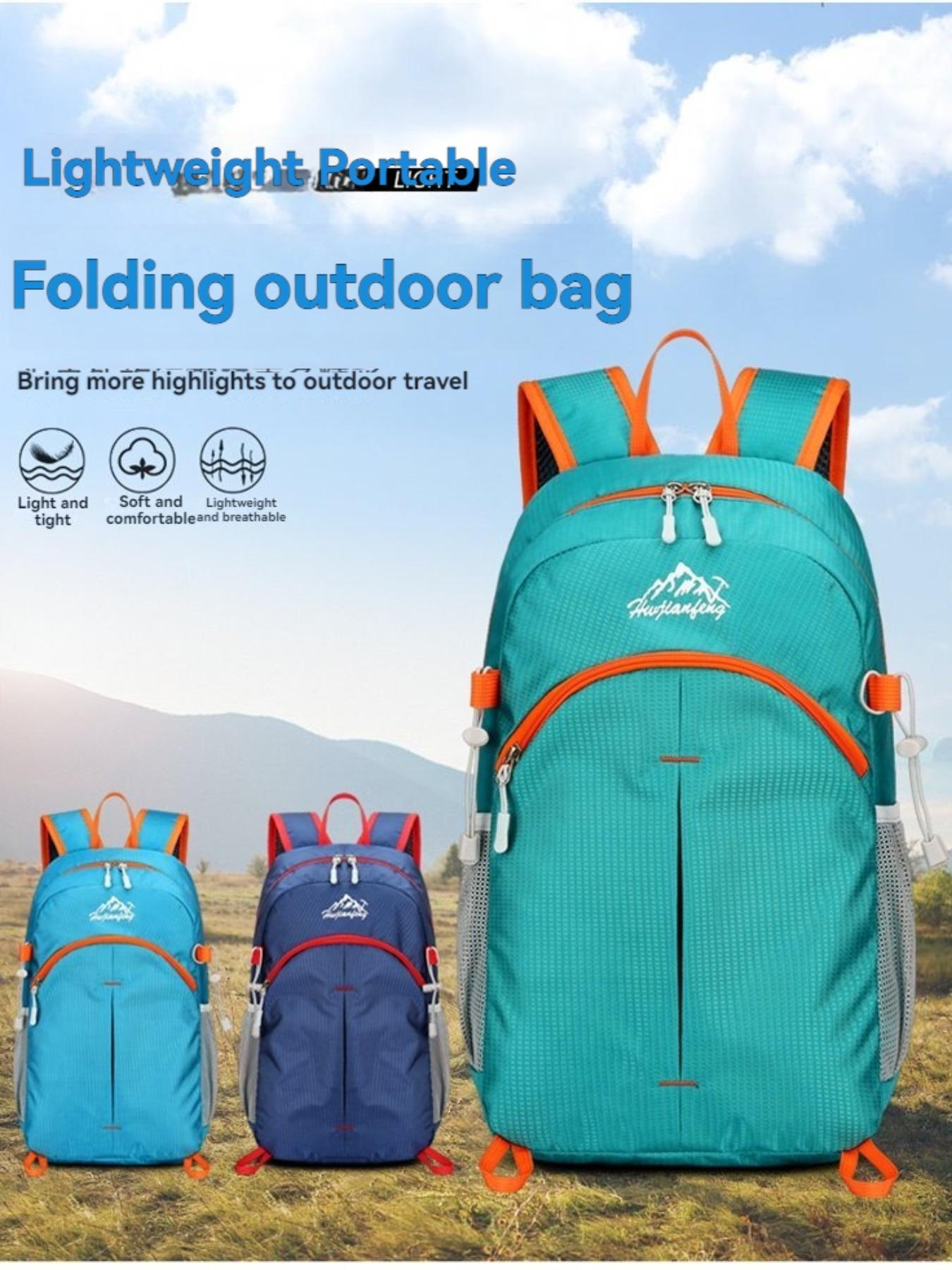 Outdoor Lightweight Foldable Backpack, Unisex Waterproof Durable Hiking Shoulder Bag, Portable Travel Camping Daily Use Bag