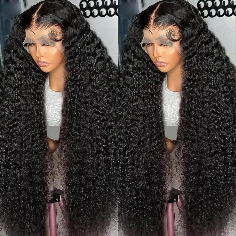 Bling Hair Human Hair Wig Deep Wave 13x4 Lace Frontal Wig Pre Plucked Bleached Knots Wigs 13x6 Deep Wave Frontal Wig 180% Density For Women