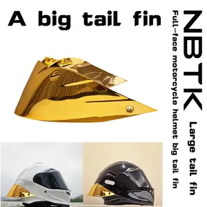 Nbtk Full-Face Motorcycle Helmet Special Visor, Cool Large Tail Wing Design, Single Piece Protective Gear, Stylish Riding Accessory