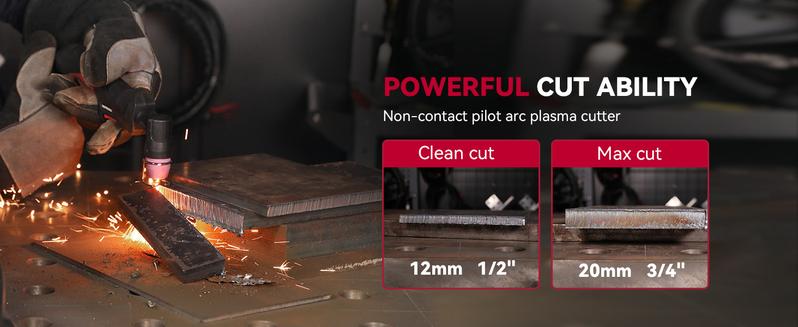 ARCCAPTAIN CUT55 Pro Plasma Cutter APP Control 55 Amp Non-Touch Pilot Arc 120V/240V Dual Voltage Large LED Display 2T/4T 3/4 Inch Cut DC Inverter IGBT High-Frequency Plasma Cutter for Stainless Steel Aluminum Iron Fabrication