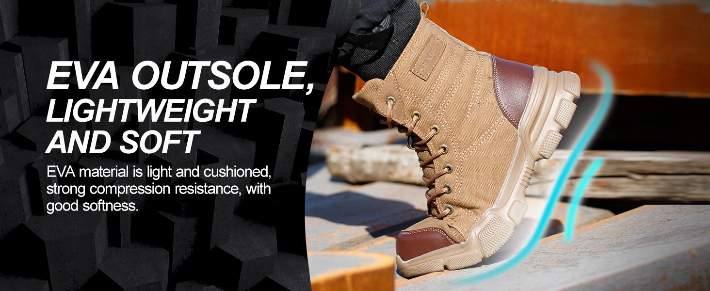 SUADEX Steel Toe Boots Military Safety Boots Lightweight Breathable Work Boots Closed Boy