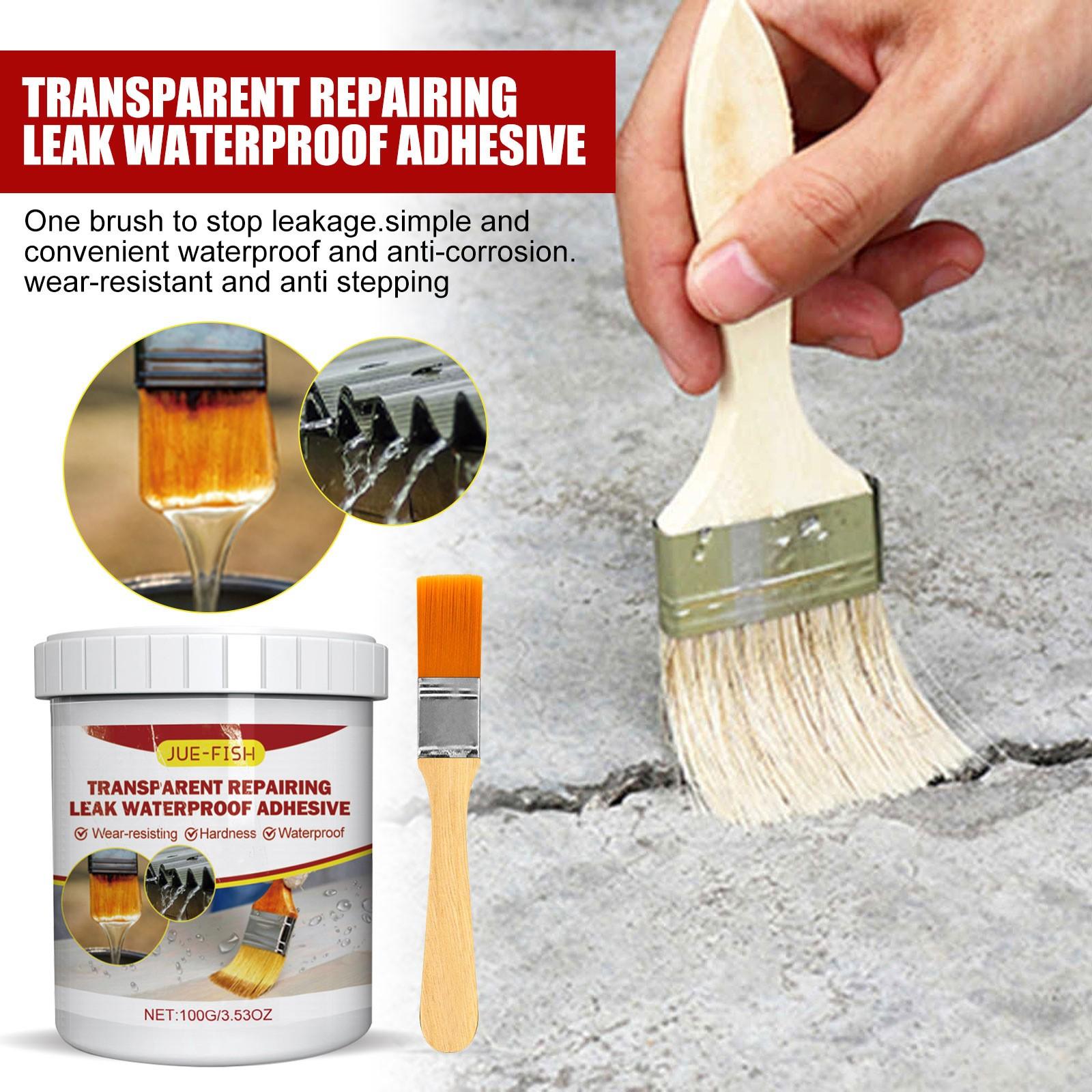 Jue Fish Transparent Waterproof Sealant, No Drilling Bathroom Kitchen Floor Tile Coating, Leak-Proof Adhesive for Tiles, Easy Application