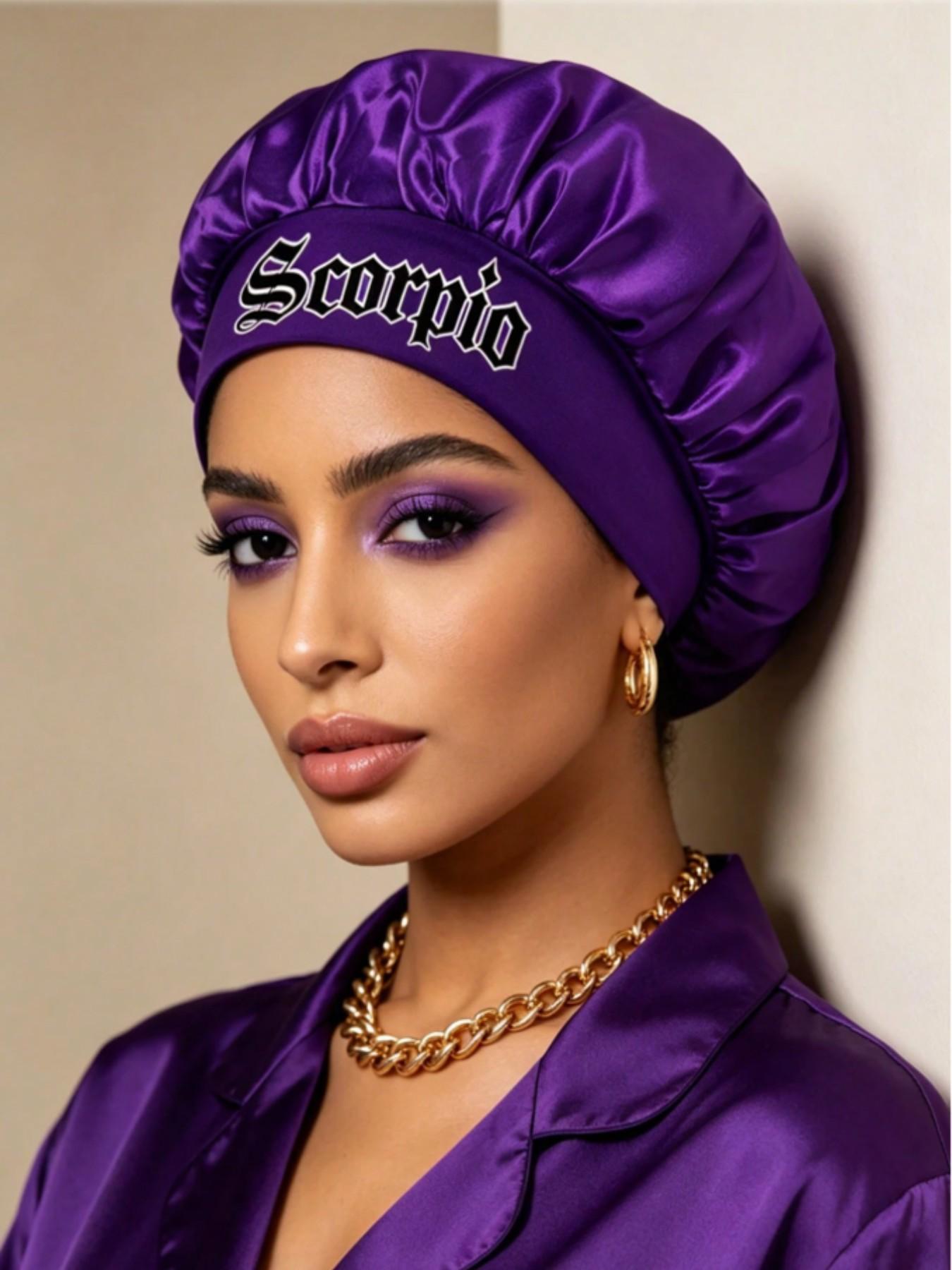 12 Constellations Smooth Satin Daily Hair Care Sleep Cap, Sleeping Bonnet, Lightweight & Breathable, Hair Protection & Friction Reduction, Anti-Frizz, Anti-Tangle, Unisex Hat, Sleep Bonnets