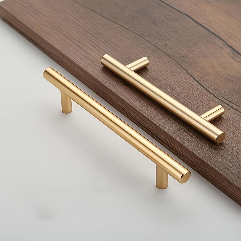 18pcs Brushed Gold Stainless Steel Arc Cabinet Handles  Modern Drawer Pulls, Includes Screws, Easy Installation, Length 150mm