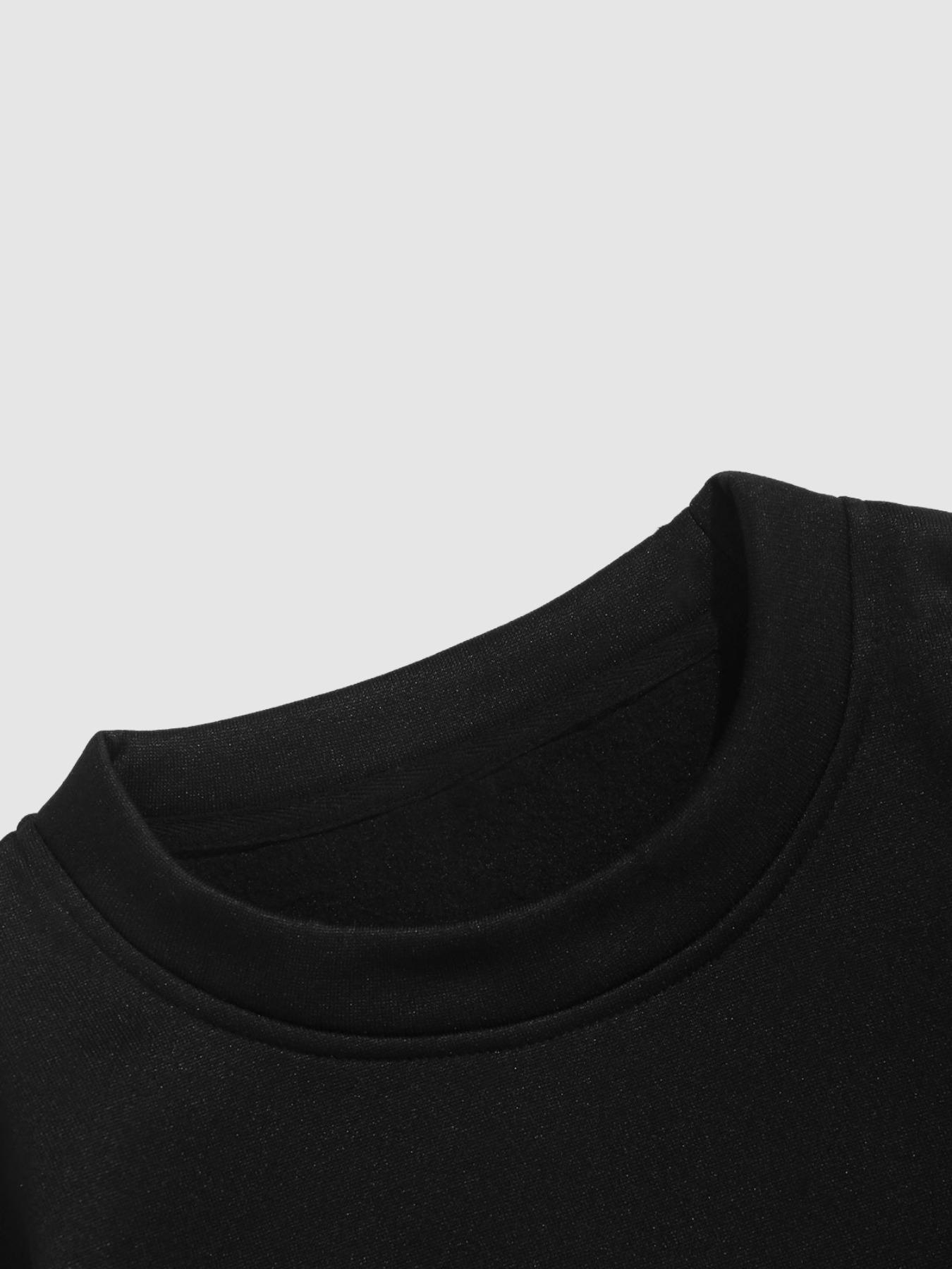 Unisex's Letter & Goose Print Drop Shoulder Cozy Sweatshirt, Casual Loose Long Sleeve Round Neck Pullover for Fall & Winter, Daily Wear Clothes for Men & Women