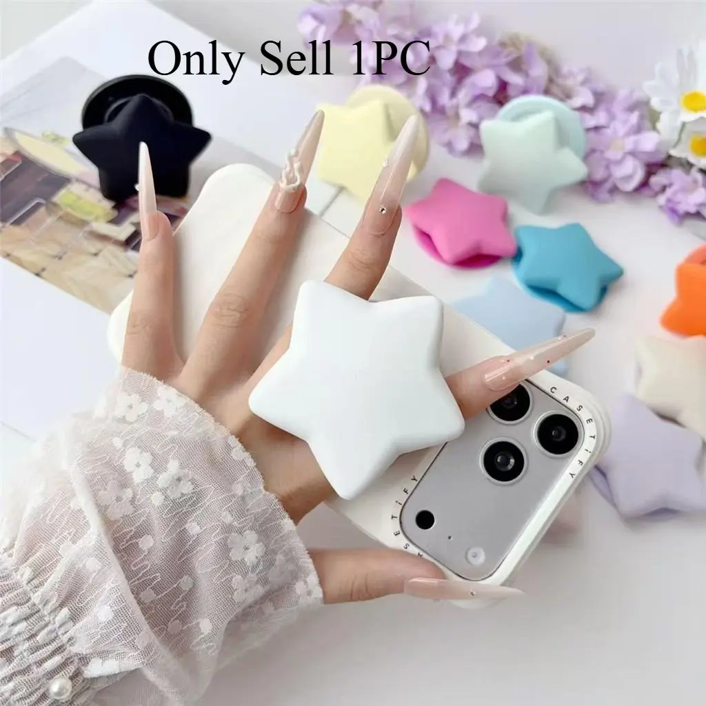 1PCS Candy Color 3D Star Silicone For Magsafe Magnetic Phone Holder Griptok Support For iPhone Samsung Cases Grip Tok Stand Bracket Cellphone Holder