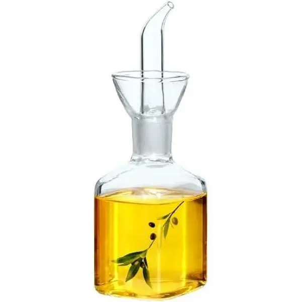 LandHope Oil Bottle Glass Olive Oil Dispenser Bottle Glass Cooking Oil Vinegar Measuring Dispenser With Spout for Kitchen and BBQ (125ml/4.27oz)