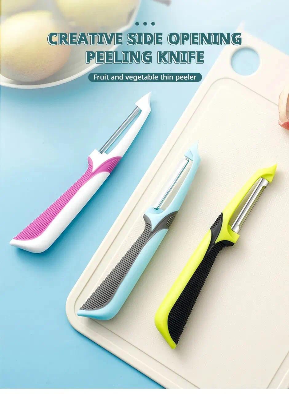 Sharp Durable Stainless Steel Peeler, Multifunctional Manual Fruit Vegetable Cutter, Ergonomic Handle Kitchen Gadget for Potato Apple Carrot Quick Peeling