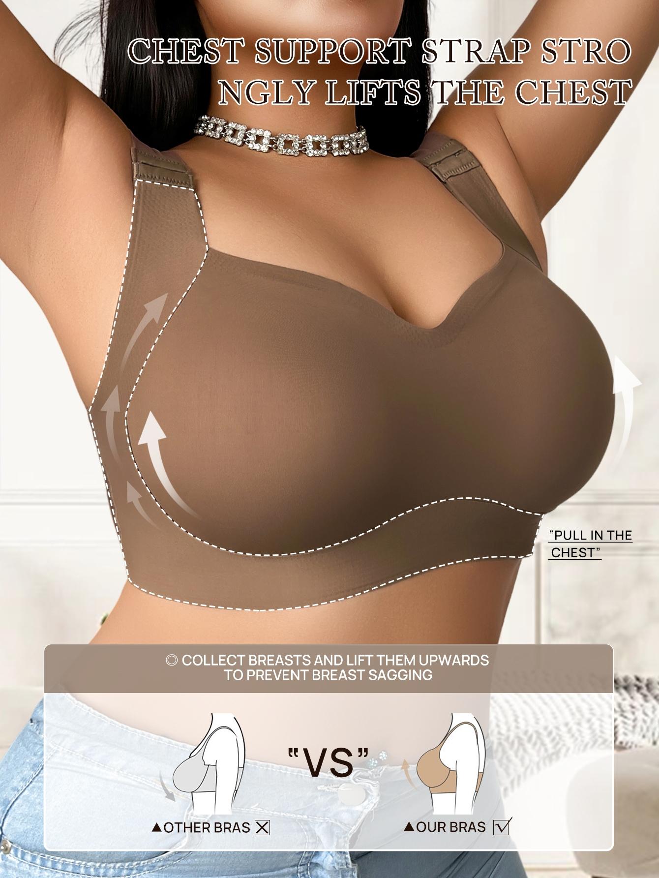 Women's Plus Size Seamless Jelly Bralette, Wide Adjustable Straps, Medium Support, Anti-Sagging, All-Season Casual Underwear