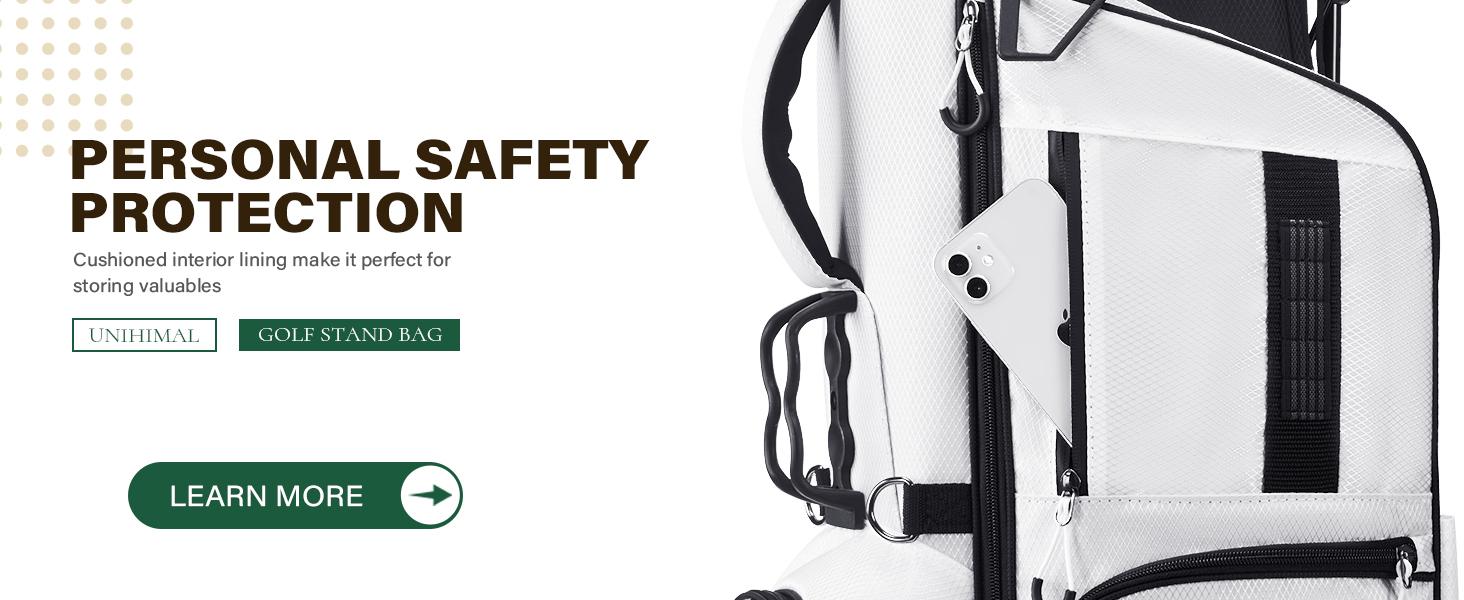 UNIHIMAL Golf Stand Bag with 7 Way Top Dividers, Lightweight Golf Bags for Men Women with Multiple Pockets, Dual Straps