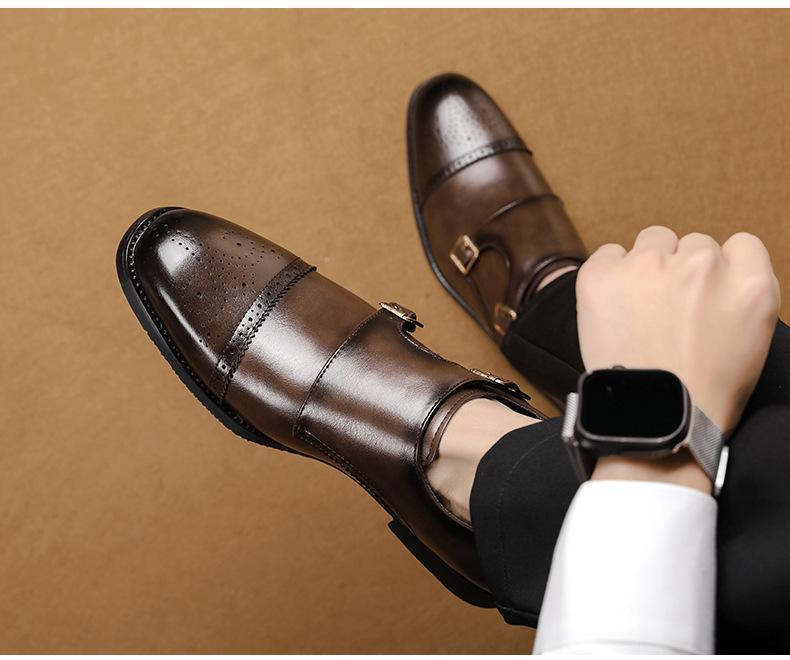 Bdhjydb Slip-on Pointed-toe Casual Men's Dress Shoes, Low-top Buckle Loafers, Stylish Designer Shoes