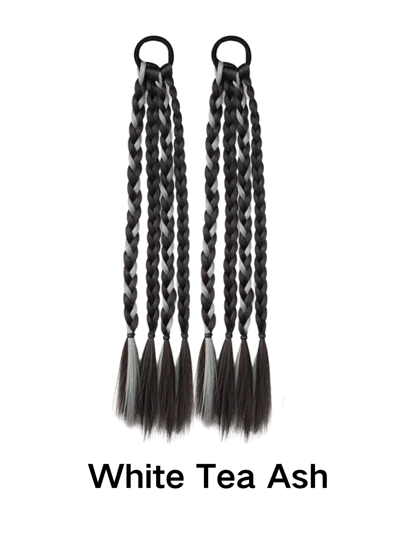 2 Pcs Synthetic Hair Ponytail Braids, Colorful Punchy Braid Design, Low Maintenance Twin Tail Hairstyle, Long Twisted Bun Style