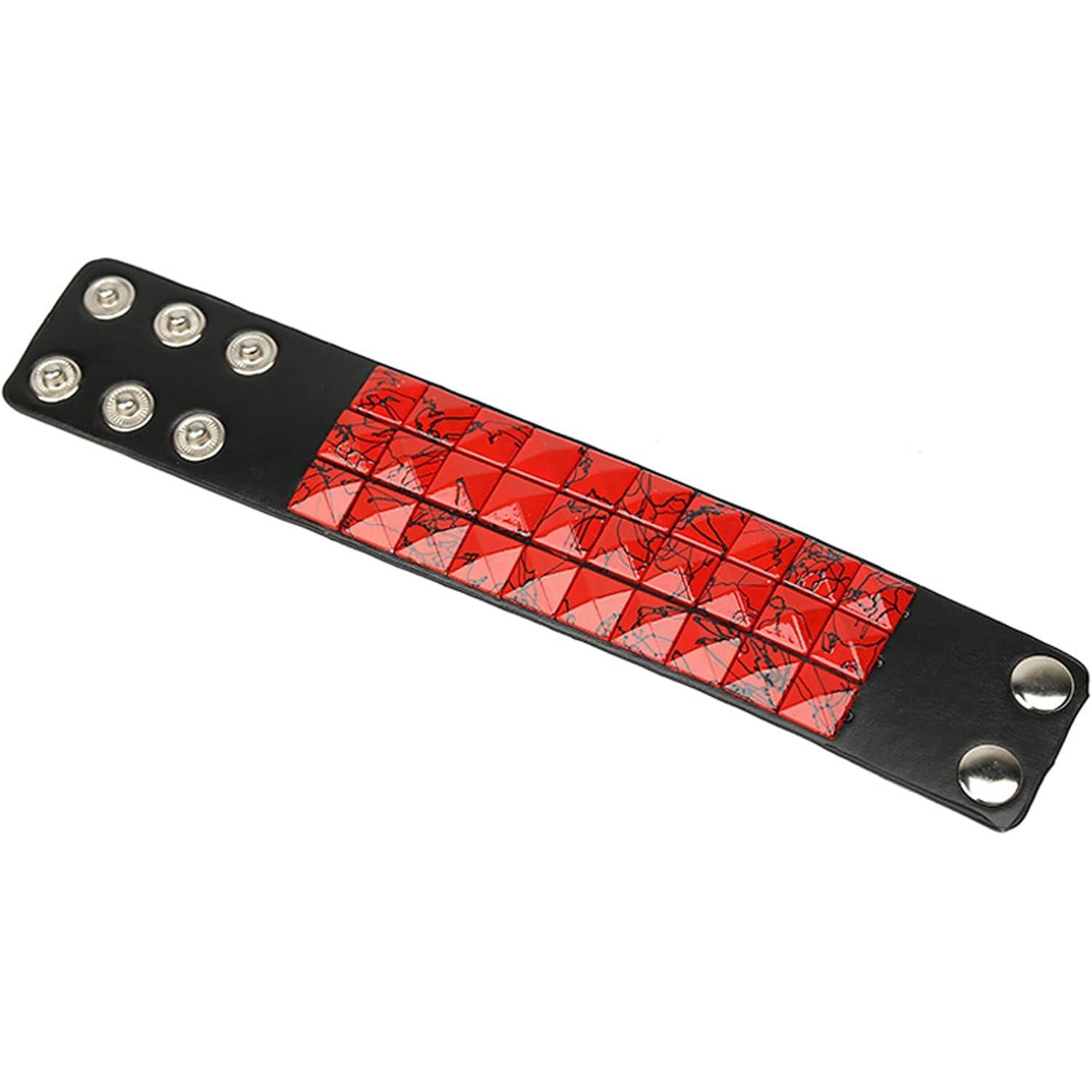 Men Women Cuff Leather Bracelet Punk Stud Wristband Bracelet Rock Adjustable Bangle Unisex