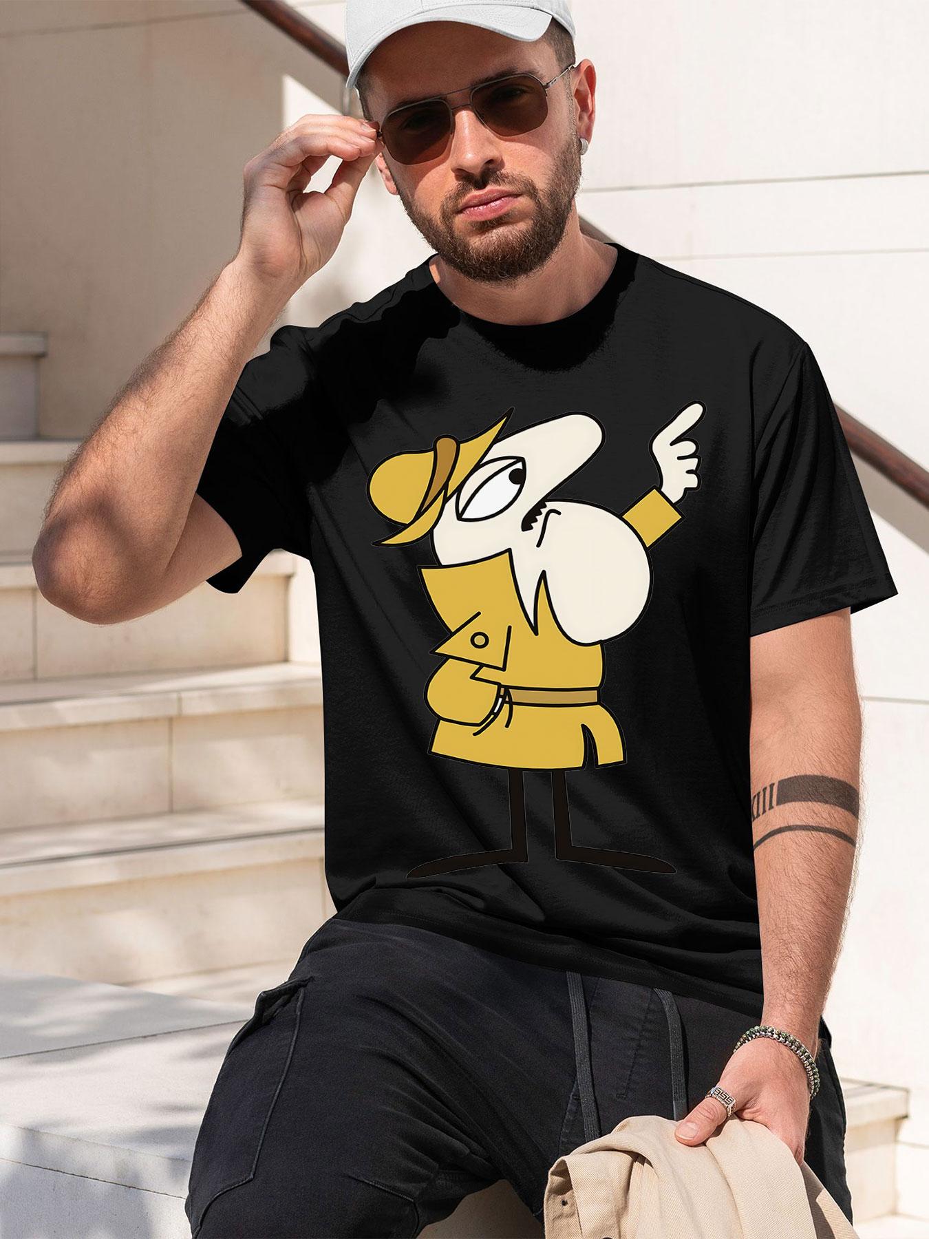 Inspector Jacques Clouseau 2026 new model Black/White Tee Stylish & Comfortable Loose Crew Neck Short Sleeve T-shirts Versatile On Trend Eye Catching Printed Graphic Casual Tee for Daily Wear Outing