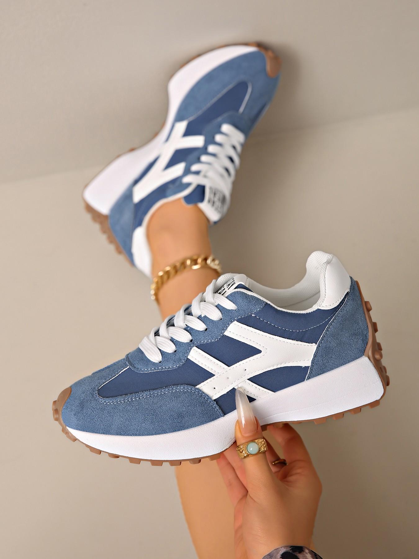 Women's Fashion Colorblock Sports Shoes, Trendy Running Shoes, Breathable Mesh Running Shoes, Comfortable Support, Casual Height-Boosting Sneakers, Ideal for Walking and Exercise
