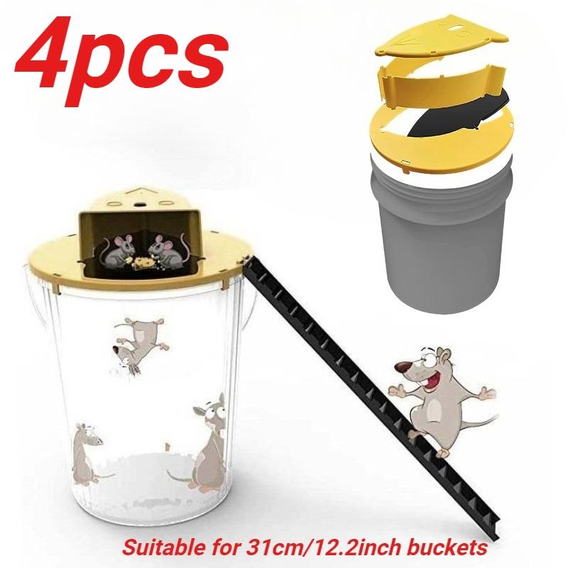 Flip 'N Slide Bucket Mouse Trap - Multi-Catch, Auto-Reset, Humane/Lethal Rat Trap - ABS Plastic Material, Reusable Mouse Traps for Indoor Home & Outdoor Use