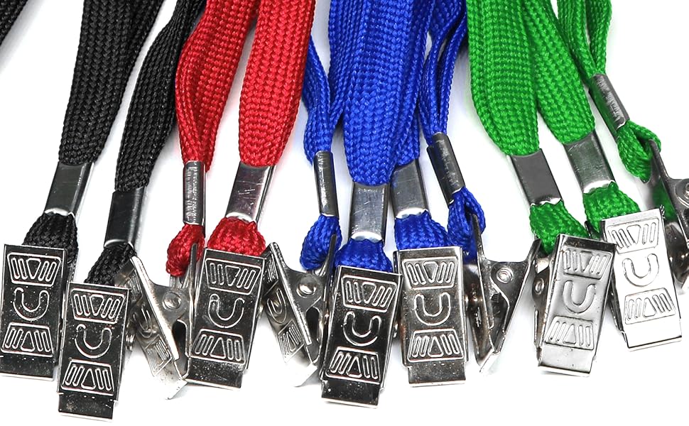 Badge Lanyards Neck Bulk Cruise Lanyards Black Lanyard with Clip for ID Card Name Tags Badge Holders (Black, 50 Pack)