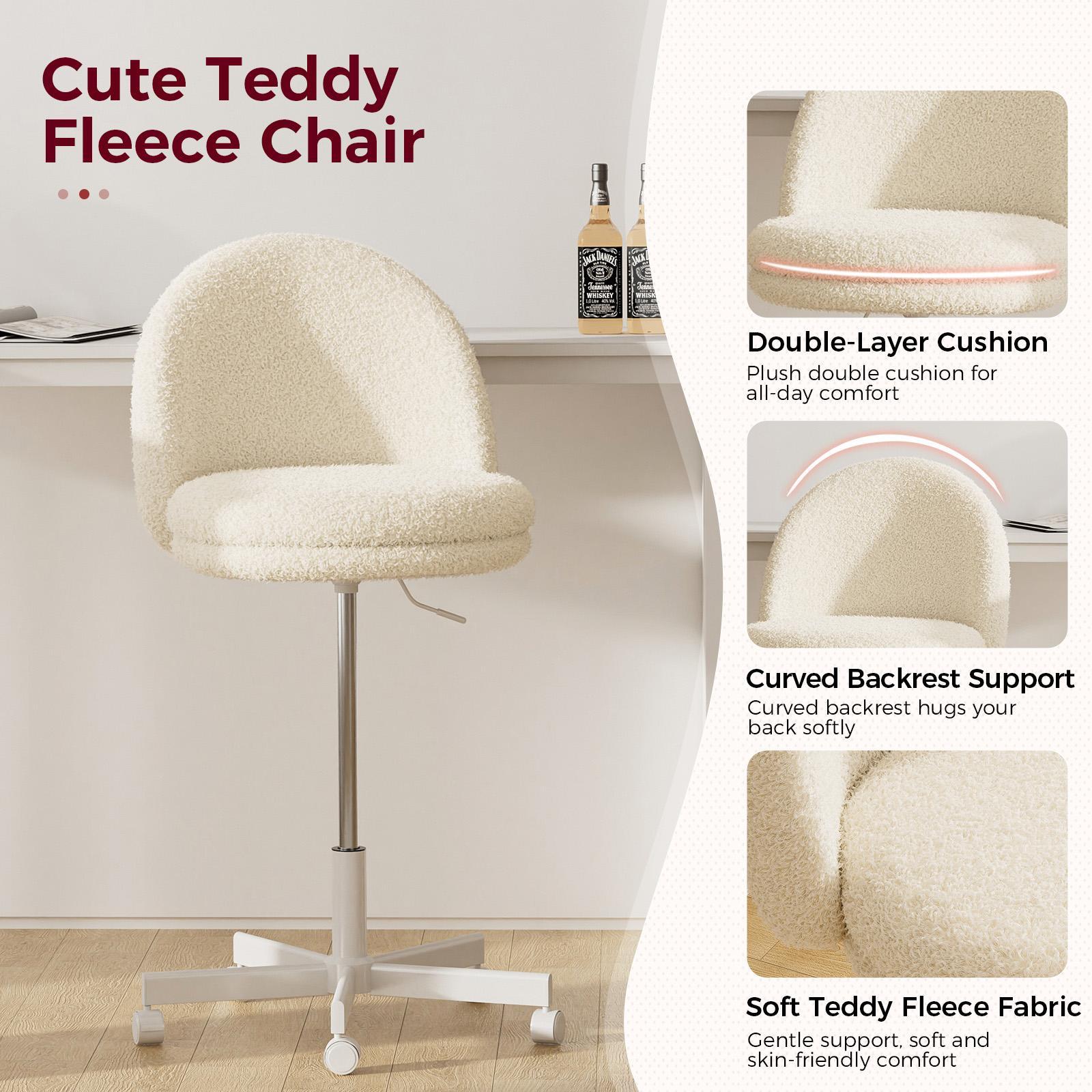 【Luxurious Velvet】This high-end office chair is equipped with wheels and a backrest, and can also be used as a bar stool. It is an ergonomic and comfortable computer desk chair with a butterfly-shaped lumbar support, and is very suitable as a gift.