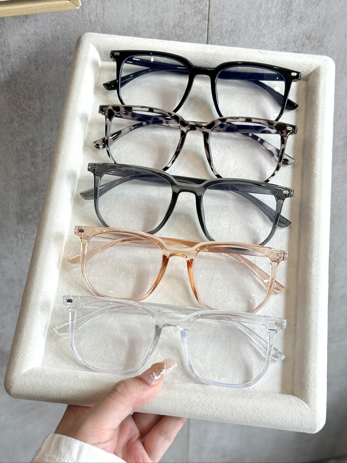 Women's Simple Style Multicolor Flat Glasses Set, Reading Eyeglasses, Ideal for TV Watching, Reading, Gaming, Casual Plastic Frame, All Seasons