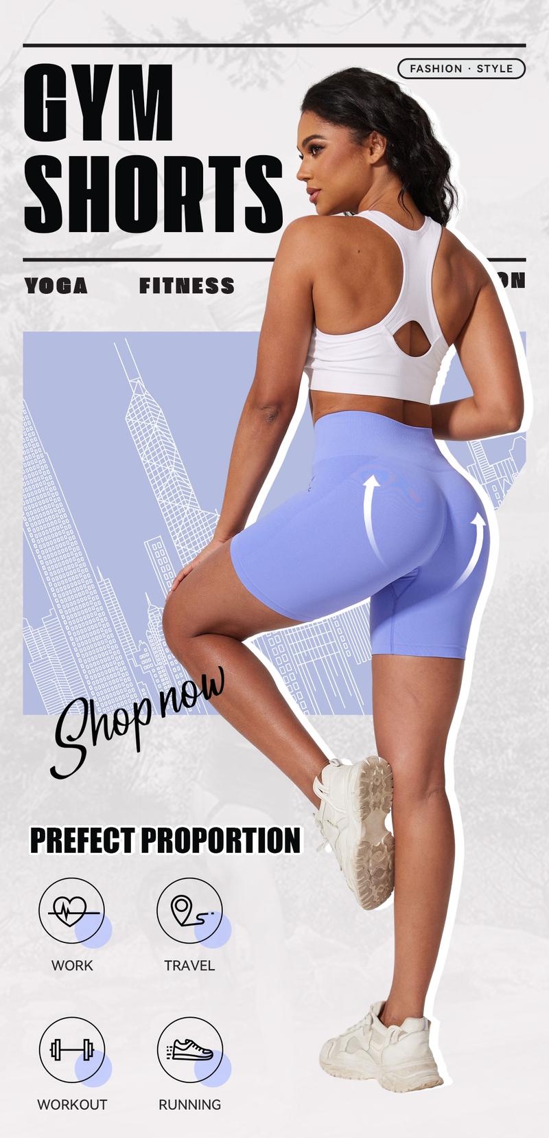 VICONOW Workout 5/8 Inch Shorts for Women - 3 Pack High Waist Tummy Control Bike Shorts for Gym Workout Athletic Running Yoga