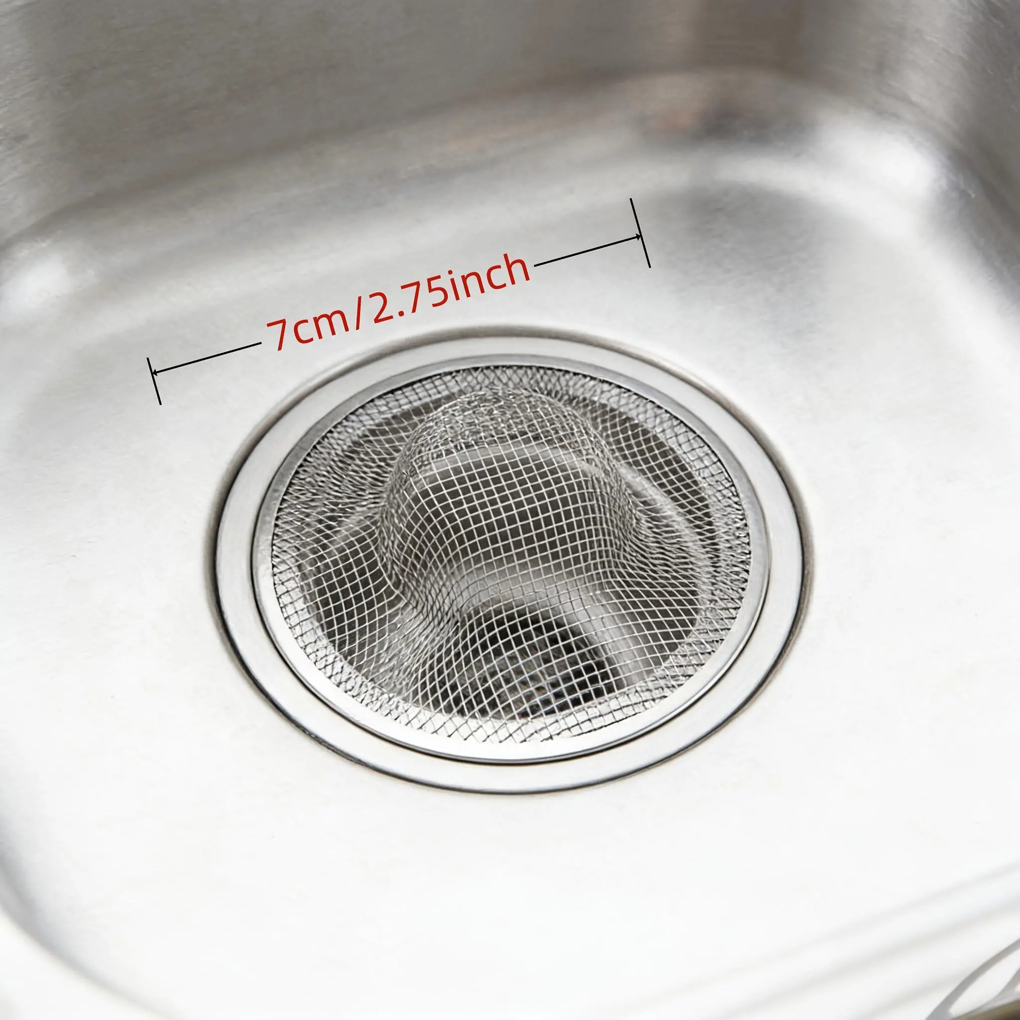 2 Stainless Steel Drain Filters - Mesh Strainers, Bathroom & Kitchen Sink Hair Catchers, Shower Drain Plugs, Home Accessories