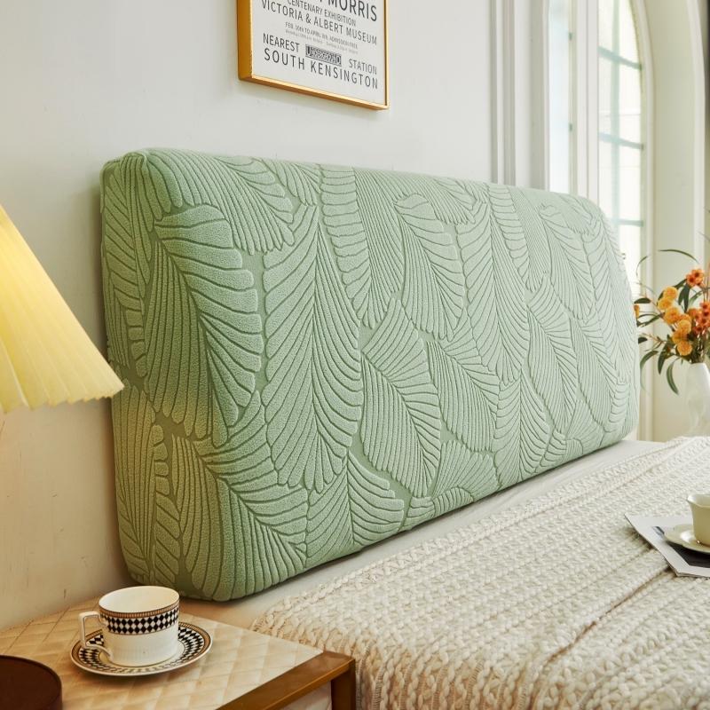 1pc Modern Minimalist Large Leaf Pattern Headboard Cover, All-Around Dustproof & Stain-Resistant, Soft Washable Universal Headboard Protector