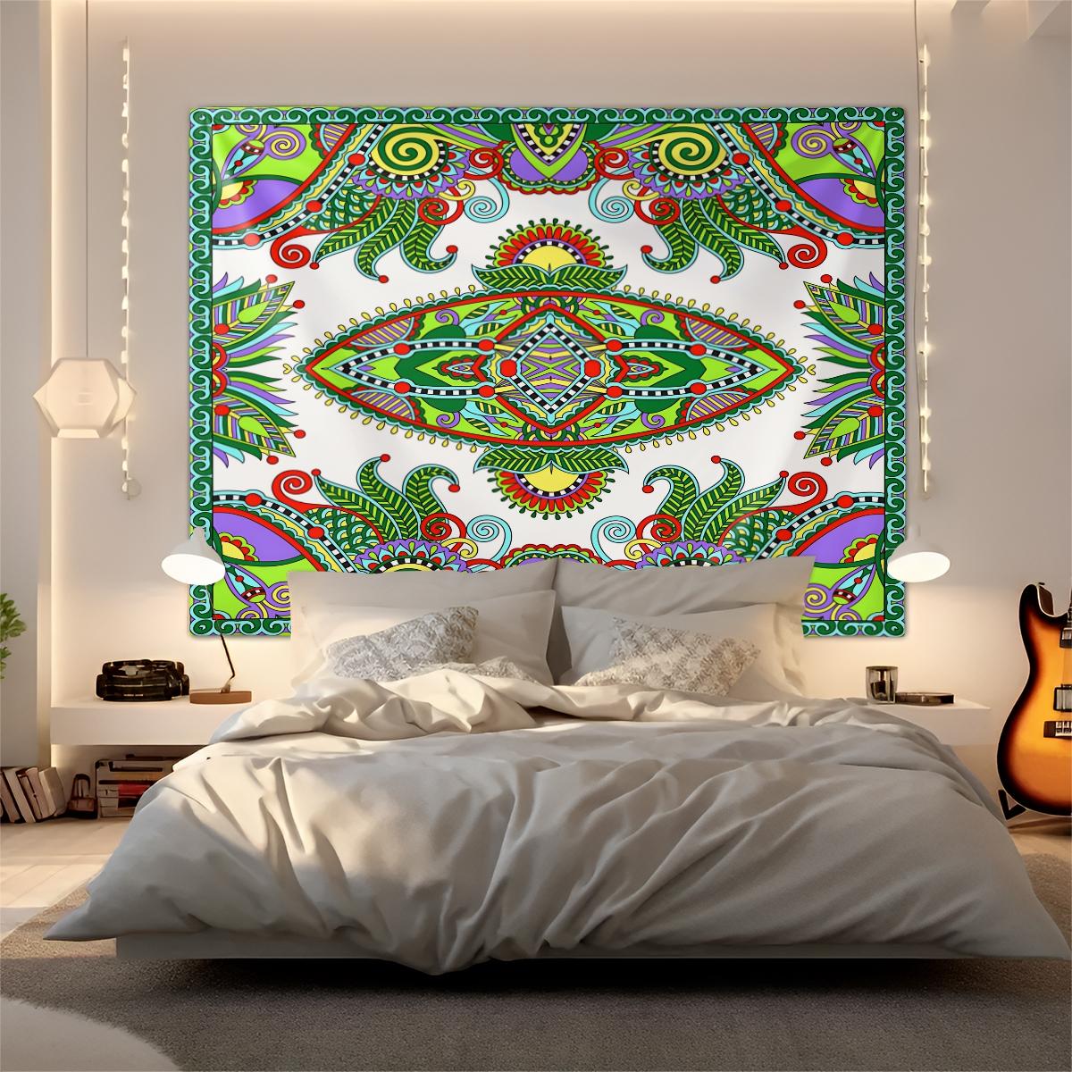 1Pcs Boho Paisley Printed Tapestry, Vintage Ethnic Style Wall Hanging, Soft Durable Decorative Tapestries, Vibrant Digital Print Art Tapestrys, Ideal for Living Room, Bedroom, Dorm, Studio, Home Wall Decor