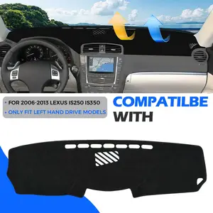 Lexus IS250 IS350 Dashboard Cover 2006-2013 Anti-Glare Dash Mat Sun Shade Protector Black Non-Slip UV Heat Protection Interior Trim Accessories Prevent Cracking Fading