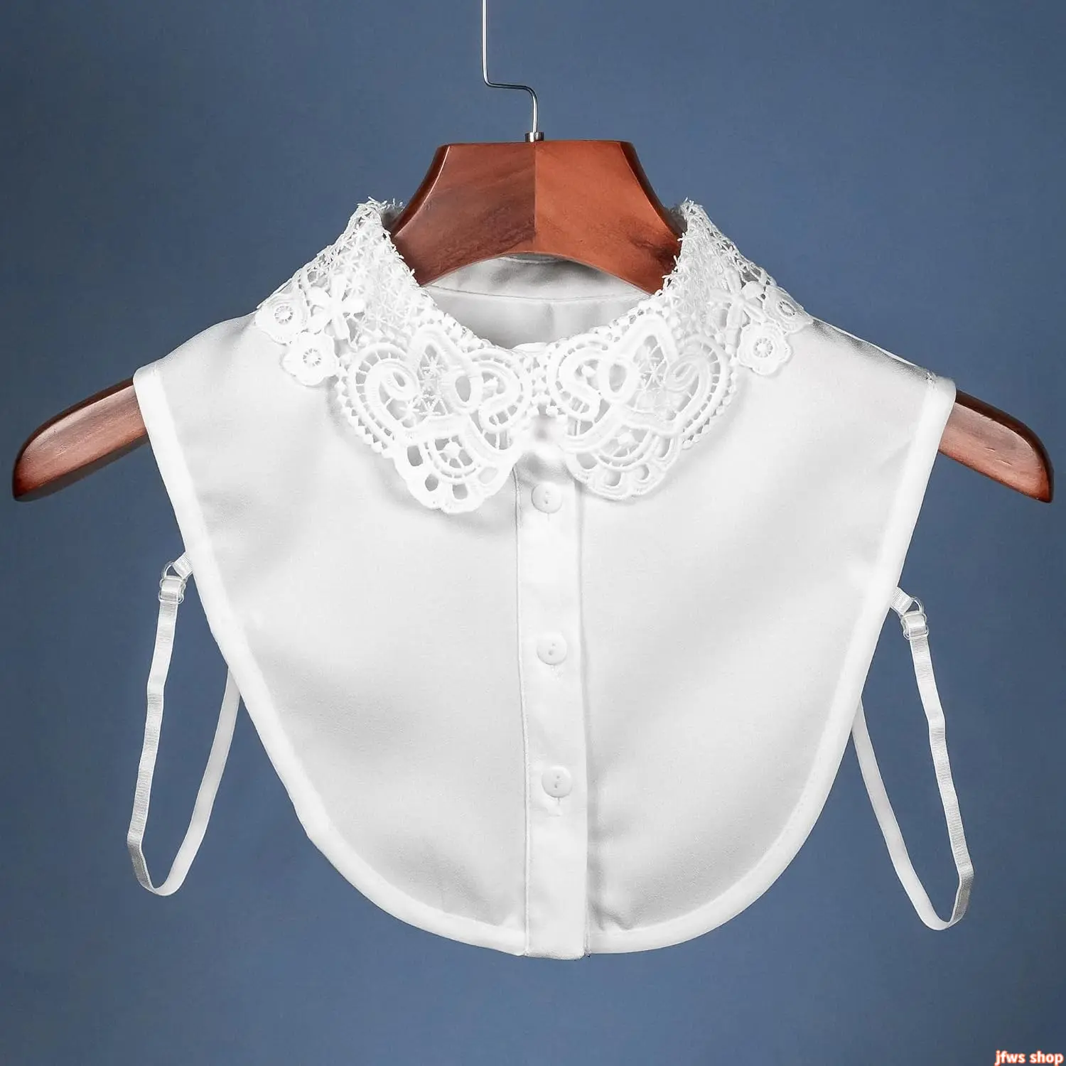 White Lace Peter Pan Collar, Vintage Removable Chiffon Dickey Collar for Women – Elegant Button-Back Faux Shirt Collar, Coquette Aesthetic Layering Accessory for Tops & Dresses tiktokshopbacktoschool