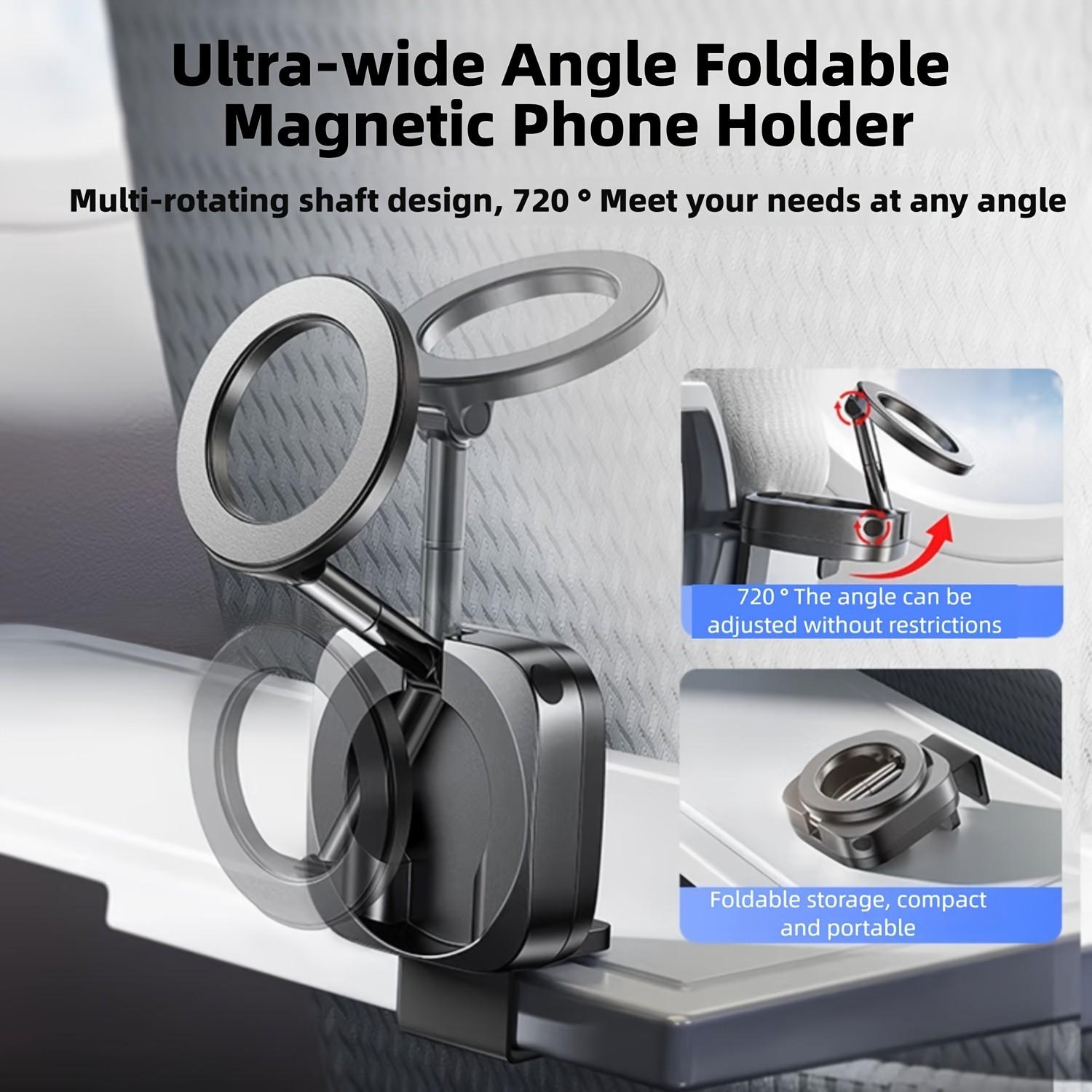 Multi-Functional Magnetic Phone Stand, 360° Rotatable Foldable Phone Holder, Adjustable Portable Travel Desk Mount, Lazy Person Phone Stand