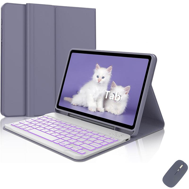 Backlit Keyboard Mouse Combo for Samsung Galaxy Tab S10/s9/s8/s7/s6lite/a9/a8, Detachable Rechargeable Touchpad Keyboard, Pen Holder Included