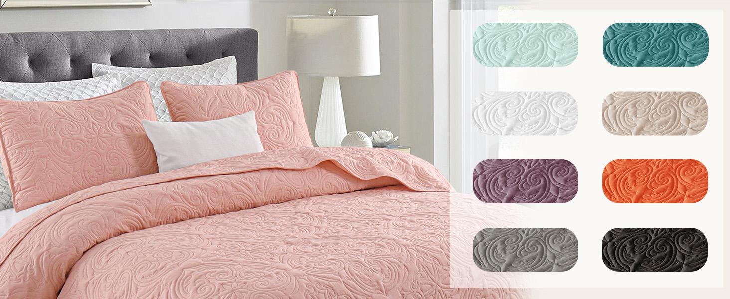 Exclusivo Mezcla Quilt Bedding Set, Lightweight Vintage  Quilts with Pillow Sham, Soft Bedspreads Coverlets for All Seasons