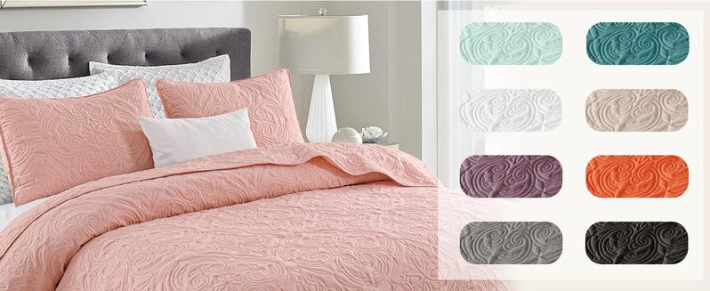 Exclusivo Mezcla Quilt Bedding Set, Lightweight Vintage  Quilts with Pillow Sham, Soft Bedspreads Coverlets for All Seasons