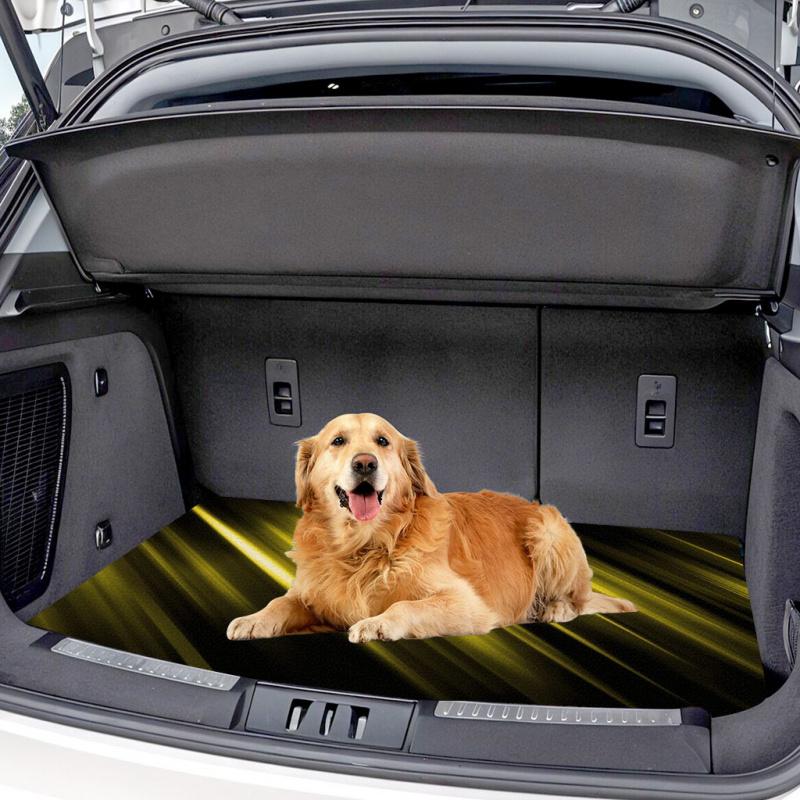 1 PC Yellow Light Speed Cool and Stylish Personalized Sports Car Trunk Pad, Dirt and Wear Resistant and Easy to Clean Interior Protection Trunk Pad, Durable Polyester Floor Pad, Car Trunk Pad.