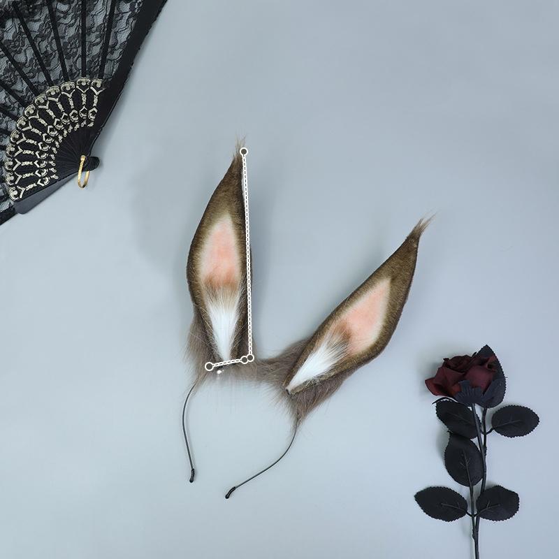 Easter Christmas Halloween Birthday Gift Bunny Ears Headband, Handmade Role Play Prop Plush Hair Accessory, Nightclub Party Costume