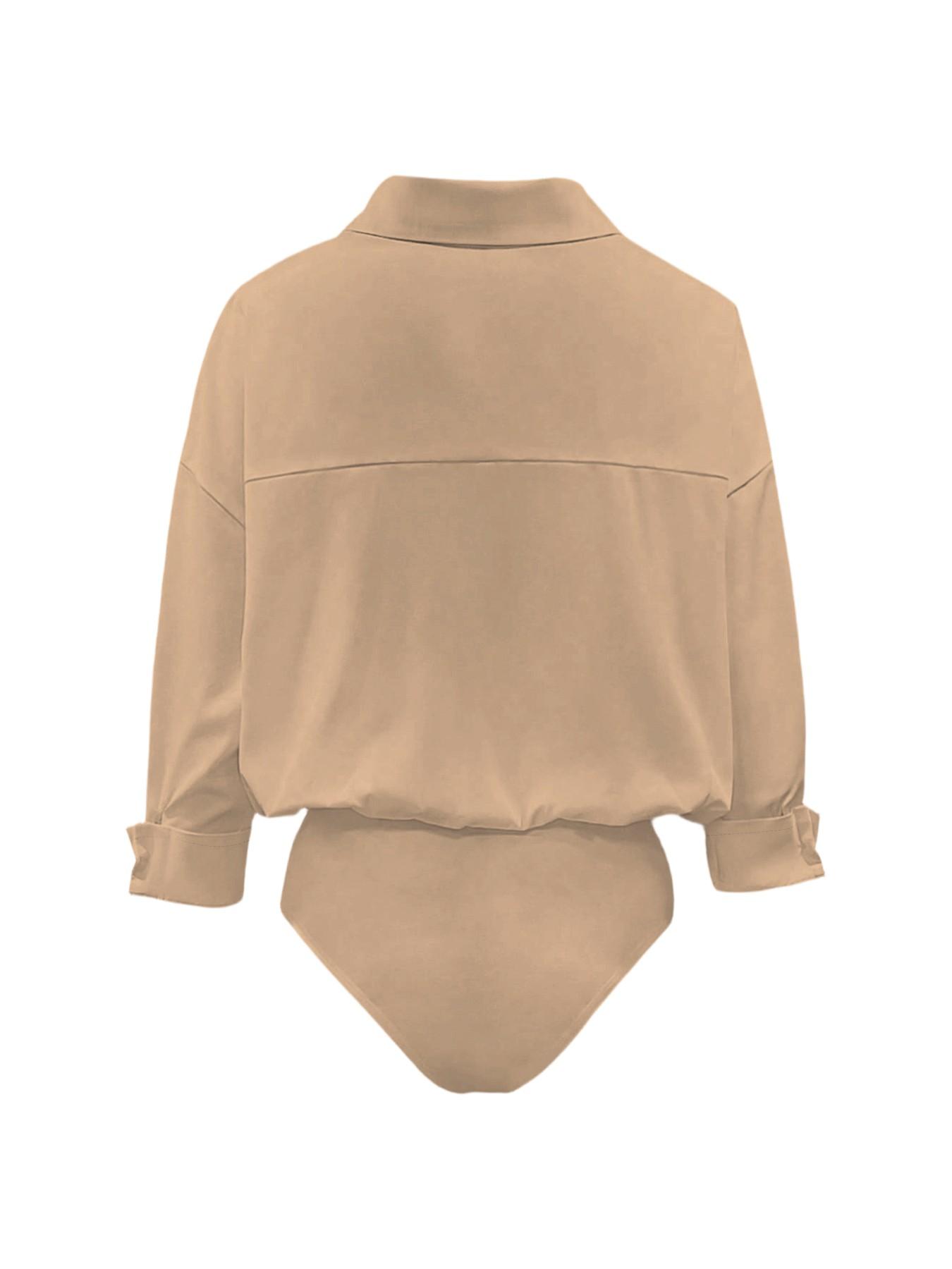 2026 3-Pack Spring Old Money Collared V-Neck Long Sleeve Bodysuit, Slim Waist Figure Flattering Work Shirt, Office Casual Women's Top