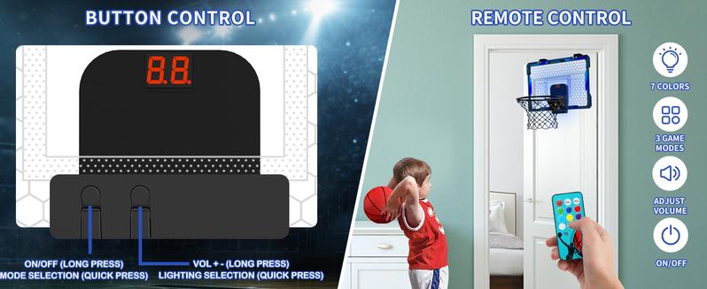 Mini Basketball Hoop Indoor with Electronic Scoreboard and 3 Modes,Inside Basketball Hoop Over The Door with Colorful LED Lighting Toy Basketball Gifts for Boys Girls Teens Adults Mini Basketball Hoop Indoor with Electronic Scoreboard and 3 Modes,Inside Basketball Hoop Over The Door with Colorful LED Lighting Toy Basketball Gifts for Boys Girls Teens Adults