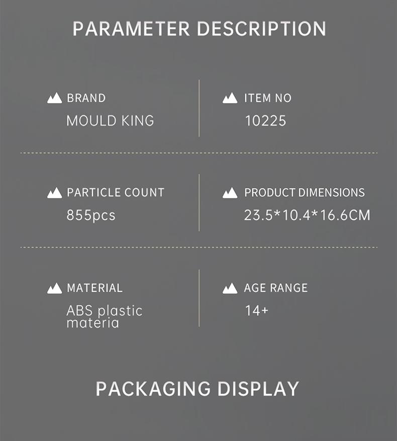 Mould King 10225 V8 Engine Motor That Runs Building Block Toy STEM Construction 855 Pcs