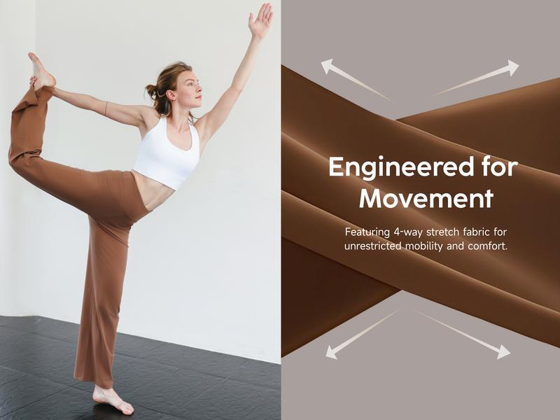 ESOFT High Waisted Loose Wide Leg Yoga Pants for Women with Pockets Lounge Casual Work Pants