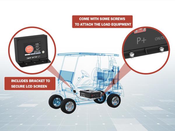 36V 135Ah Golf Cart LiFePO4 Battery with APP & Chager & Monitor, 10KW Continuous Power Lithium Battery with 200A BMS, Up to 10000+ Rechargeable Cycles, Perfect for golf cart