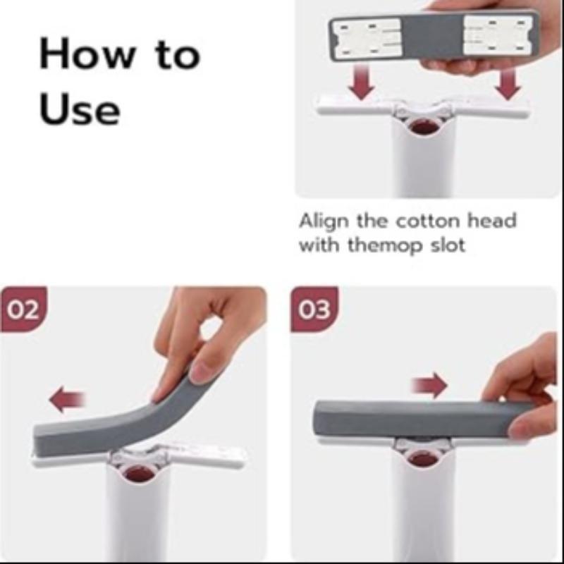 Mini Cleaning Mop Set, 3-Piece Sponge Mop, Dry Wet Dual Use, 2 Sponge Heads, 1 Squeeze Handle, Ideal for Bathroom, Kitchen, Car