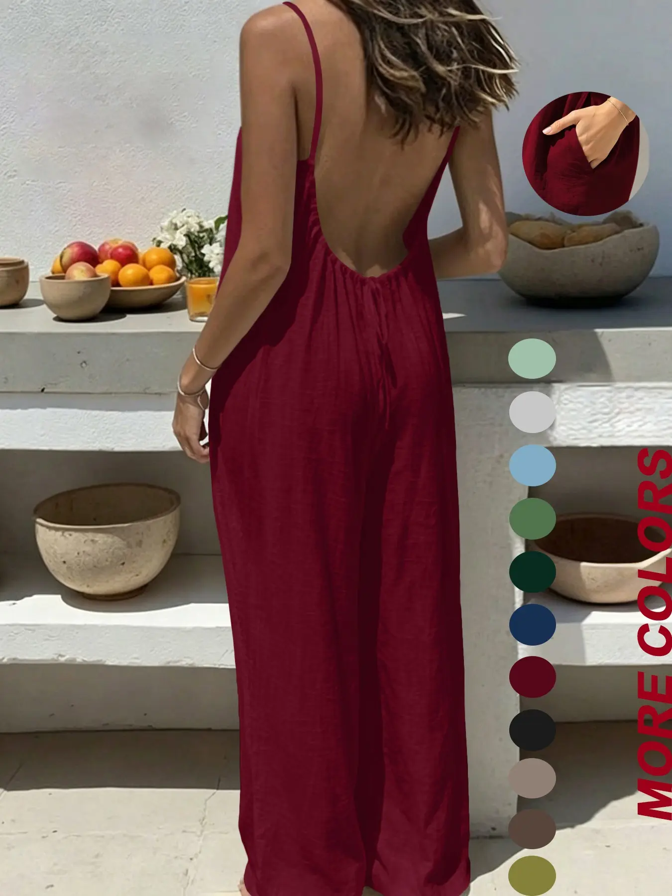 Soft Cozy Aesthetic Women's 2026 Spaghetti Strap Backless Lounge Jumpsuit Slouchy Relaxed One Piece for Pajama Party Movie Marathon At-Home Date Lazy Weekend