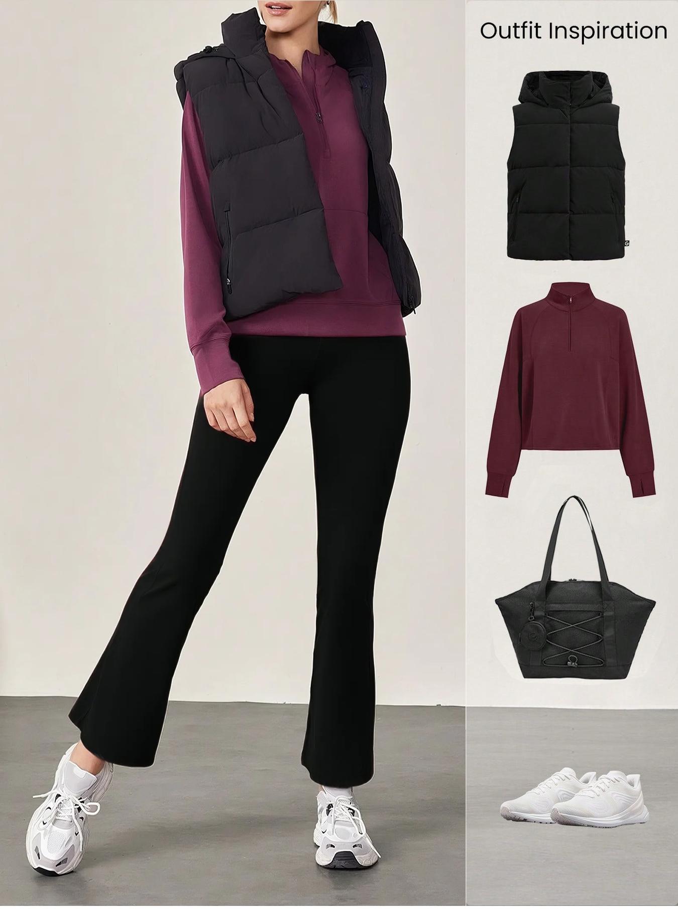 3-Pack Women'S Fleece-Lined High-Waisted Yoga Pants - Thermal Workout Leggings with Side Pockets, Non-Slip Grip, Stretchy Flare Bottoms for Running, Gym, Yoga - Winter Warmth & Tummy Control - Athletic Pants for Women