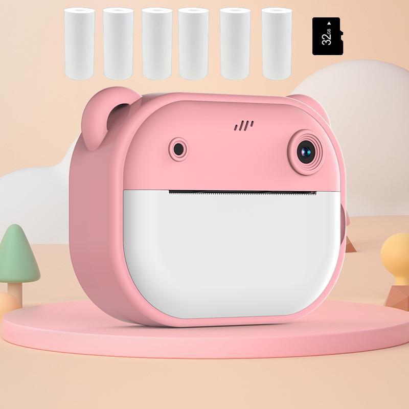 Instant Camera, Portable Camera, Digital Camera, Multifunctional 1080P HD Dual-Camera Kids Instant Print Camera, Includes Storage Card & Thermal Paper Roll, Birthday Gift
