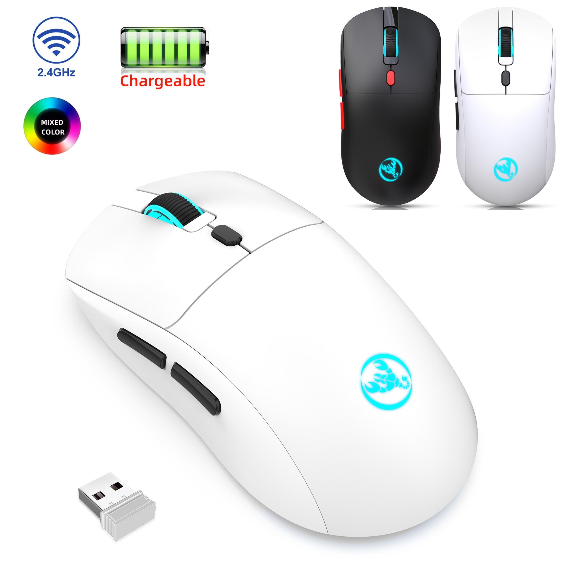 Wireless 2.4g Mouse with 650 mah Battery, Optical Movement Detection, Right Hand Orientation, Suitable for PC Laptop MAC Gaming Office Use Ergonomic Gaming Mouse
