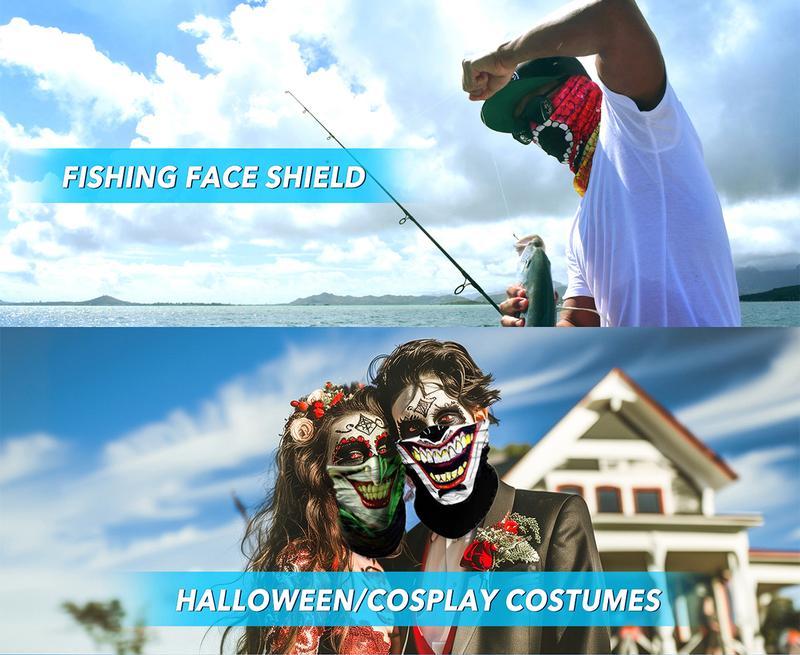 6pcs Winter UV Protection Cooling Neck Gaiter Face Mask Men Women Seamless Bandana Rave Face Cover Scarf Mask, Balaclava, Headband, Head Wrap, Great for biking, fishing, climbing, and construction work, American & Mexican Headwear