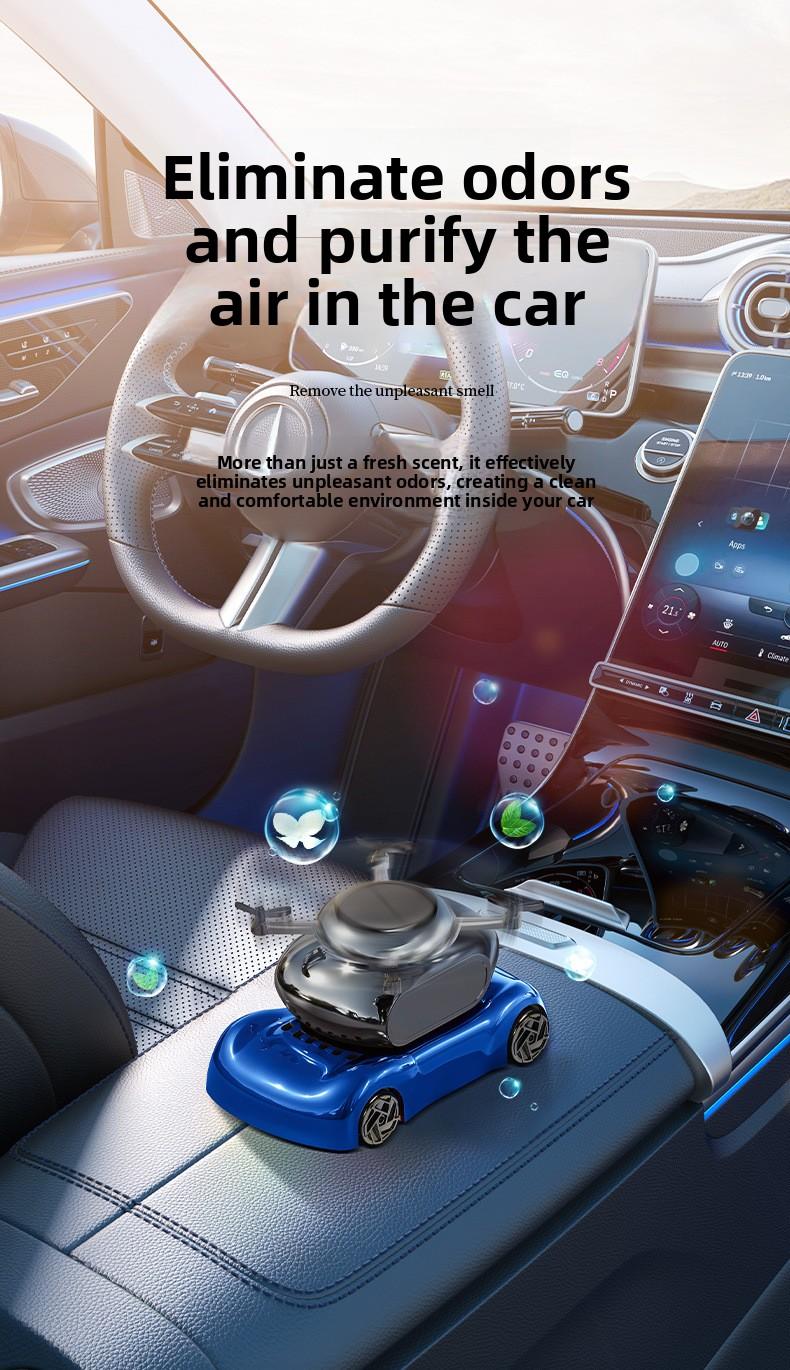 Floral Solar-Powered Vehicle Air Freshener - Blue-Ocean Golden-Osmanthus Fragrance Gels & Blocks Device, Quick-Refresh Home & Vehicle Interiors Accessory