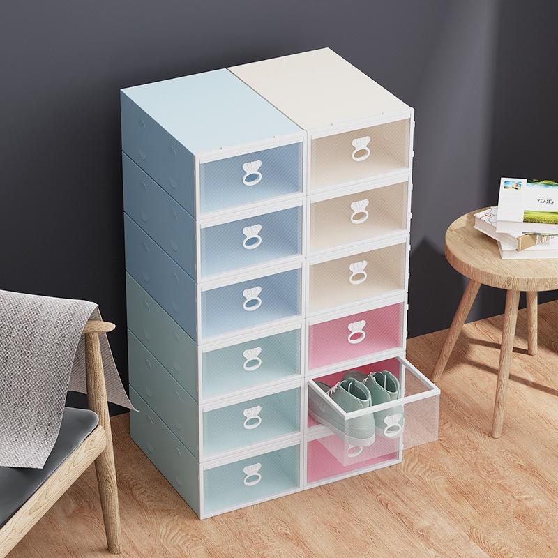 The new multi-color plastic shoe box can be stacked and durable storage and finishing boxes. The drawer type is easy to open and close. It is suitable for storage of a variety of shoe types and saves space. Artifact
